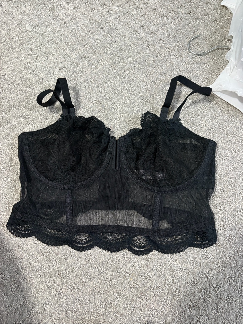 Auden Black Lace Longline Bralette
